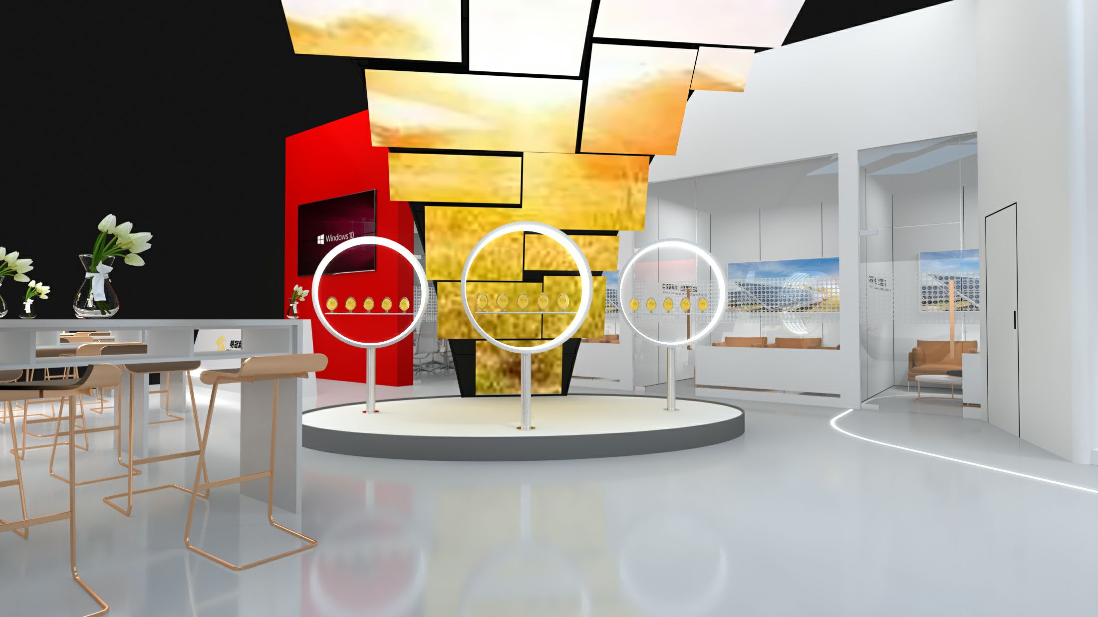 明冠新材展位設計搭建突顯科技，在2022光伏展上呈現更多研發(fā)成果